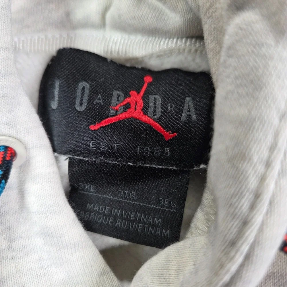 Nike Air Jordan Sweater Training Hoodie Gray Hooded Mens Sweatshirt 3xl
